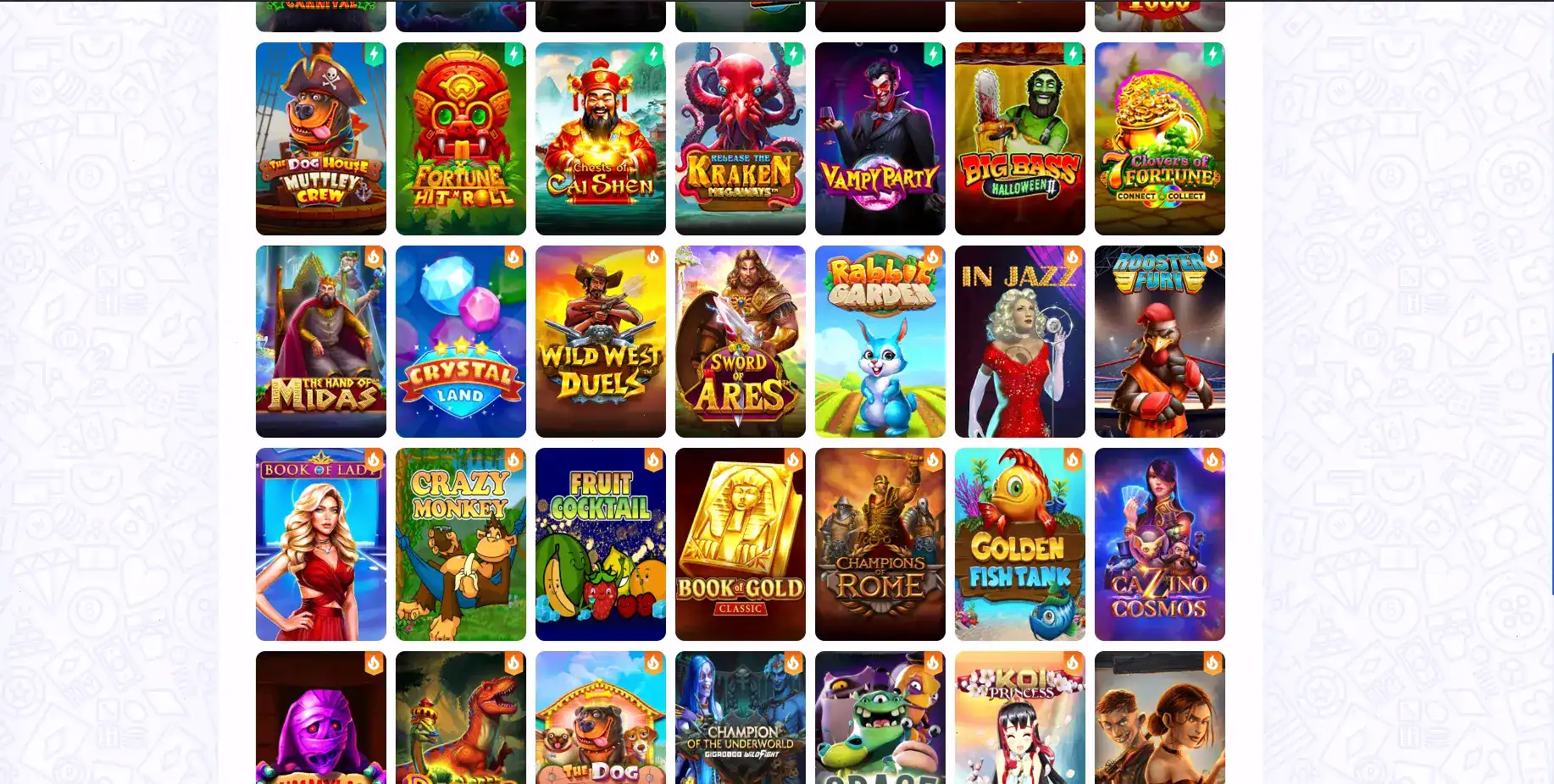 Главный интерфейс казино Вулкан Платинум на экране компьютера